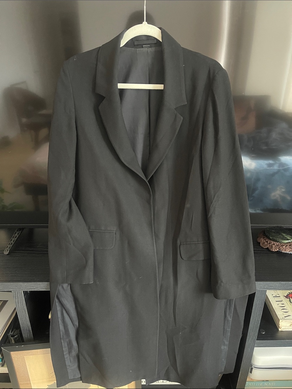 All Saints Black Long Single-Breasted Women's Blazer